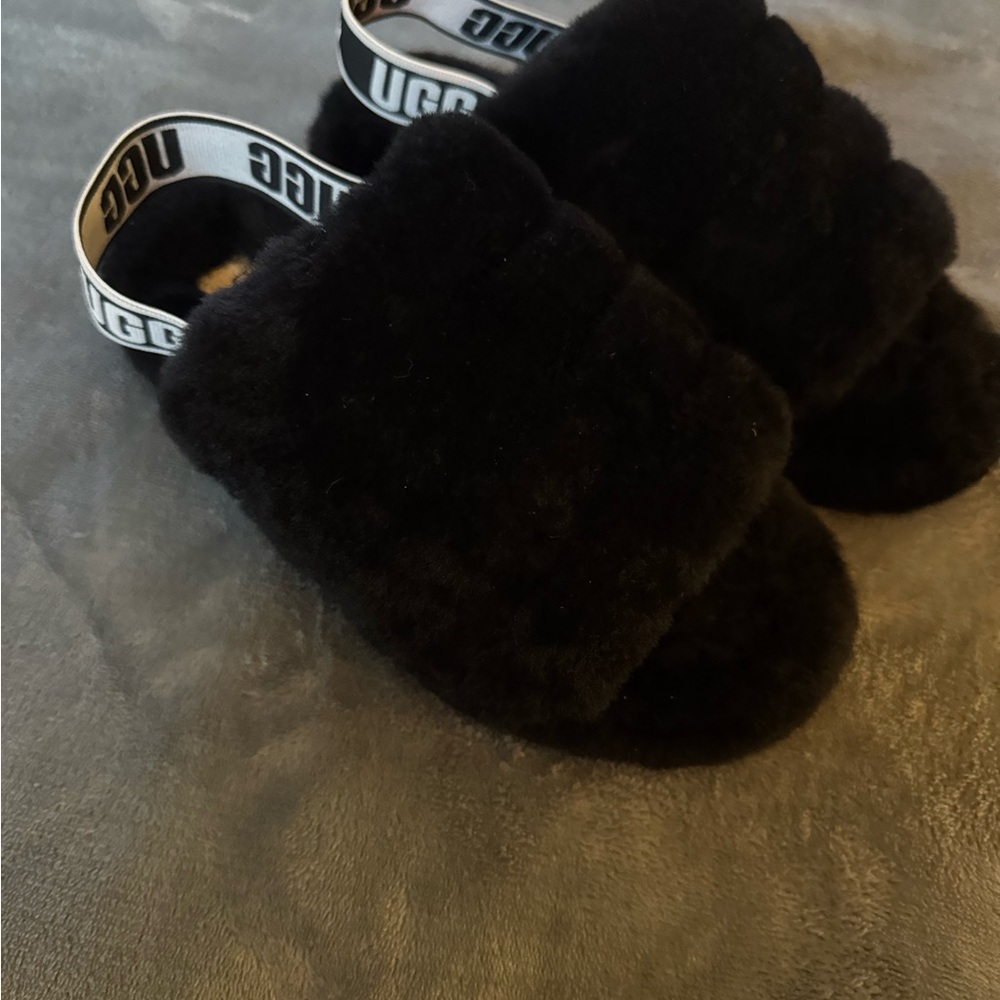 UGG Black Cozy Plush Slippers